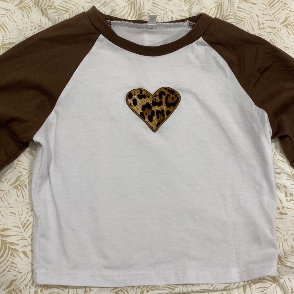 Brown raglan long sleeve y2k